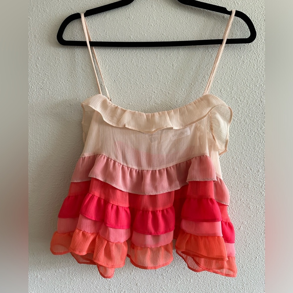 A1- 425 Vestique Alexandra top size large tiered and colorful